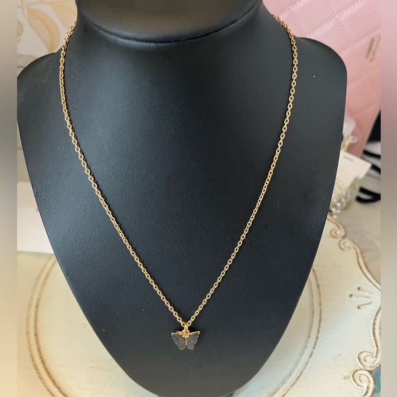 Jewelry - Fashion Gold Tone Butterfly Pendant Necklace 16”